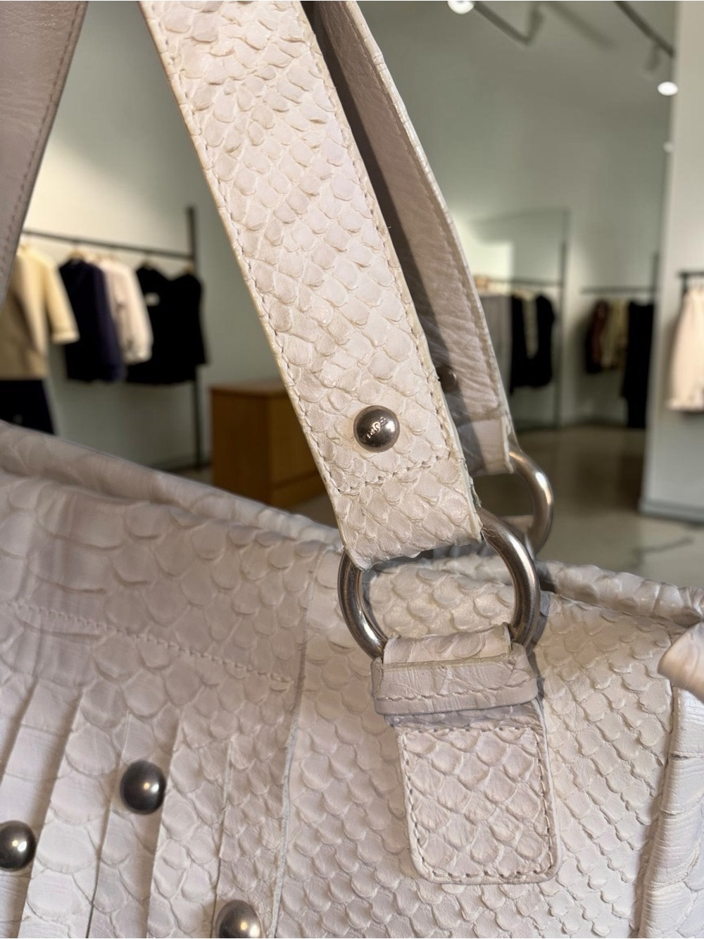 Furla Unique Rare Vintage Python Leather Tote Bag - Picture 9 of 16